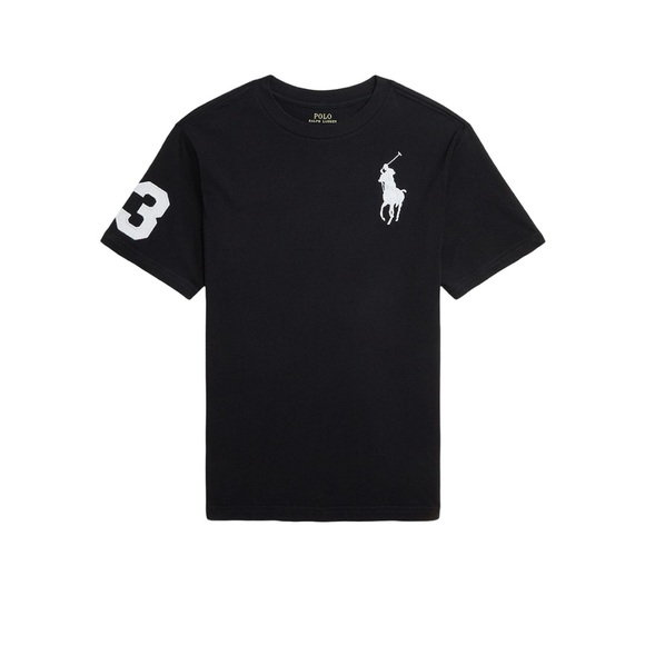 Ralph Lauren Black T-Shirt with White Logo